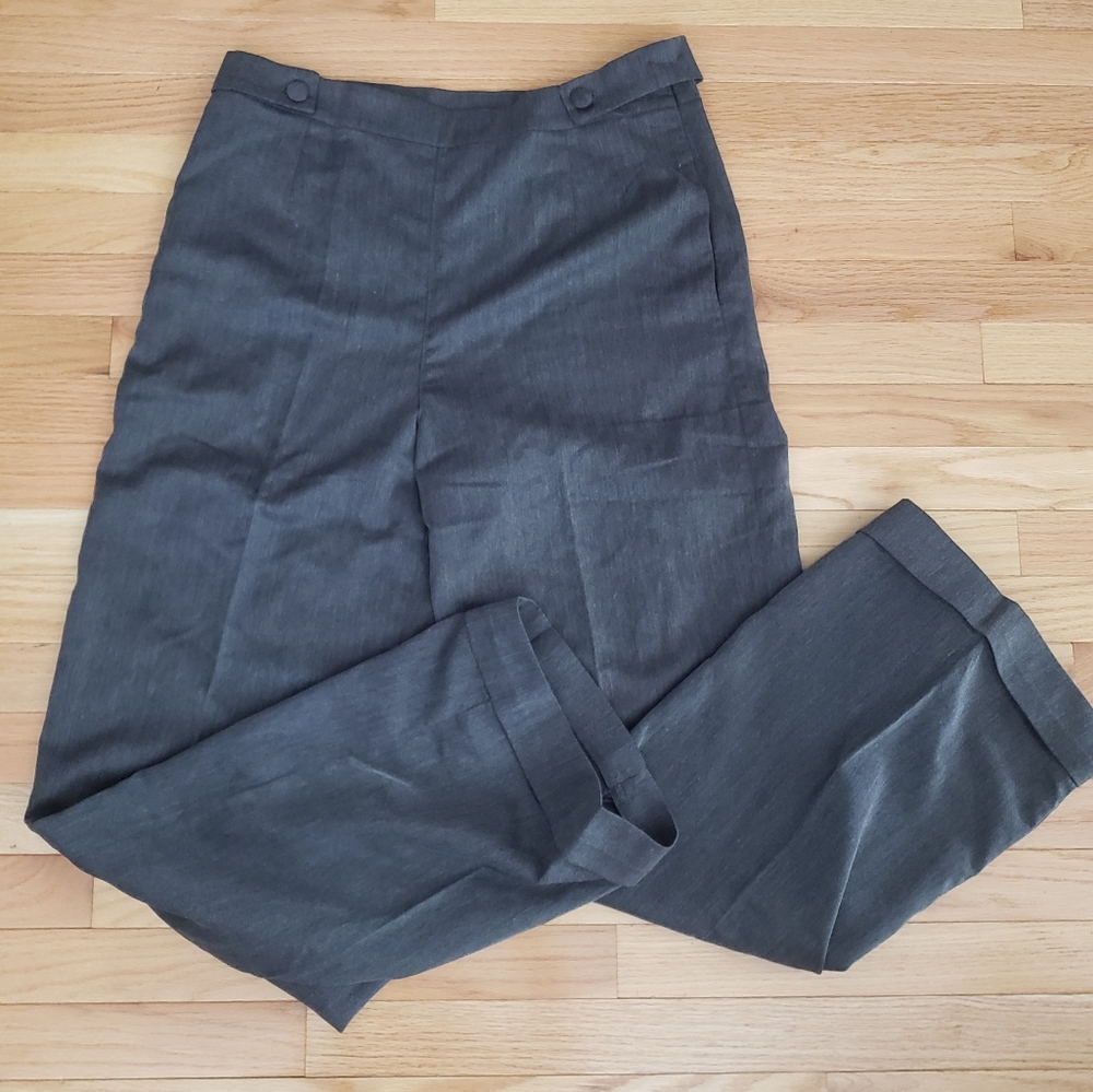 Banned Apparel Womens Pants XL Vintage Inspired Wide Leg New Gray Cuffed Retro